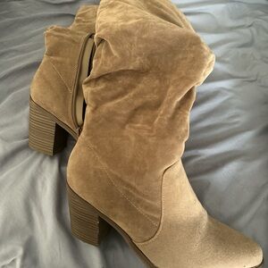 Target Camel Suede Heeled Boots
